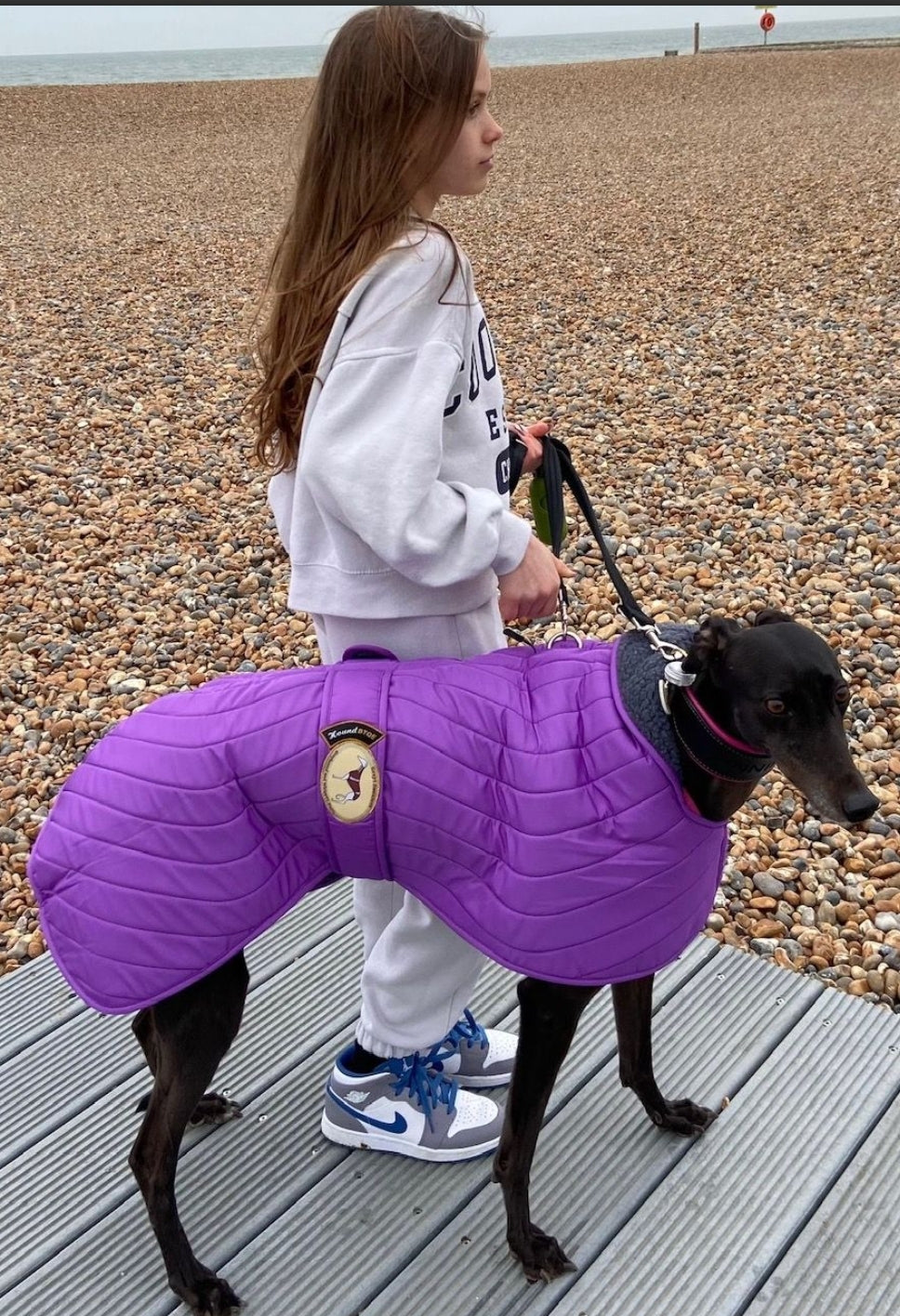 Purple quilted jacket for greyhounds - the premium quilted collection