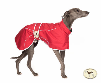 Crimson Red Rain Mac for Whippets - the waterproof rain mac collection