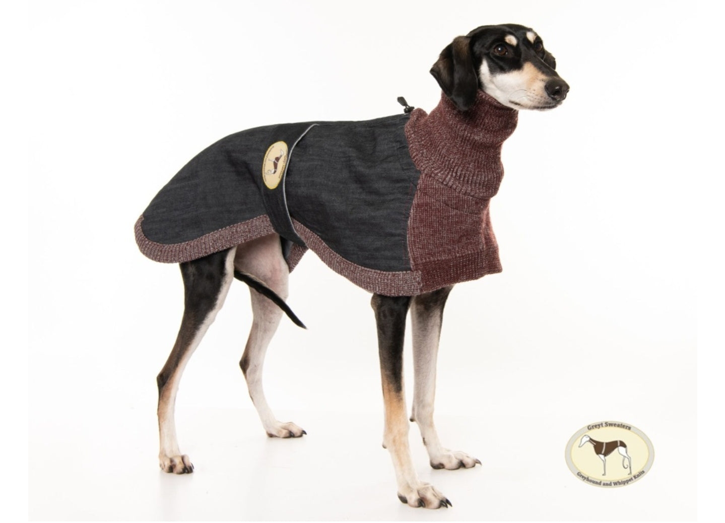 Blue or Indigo Denim/Knit Sweaters for Greyhounds+Whippets - the denim housecoat collection