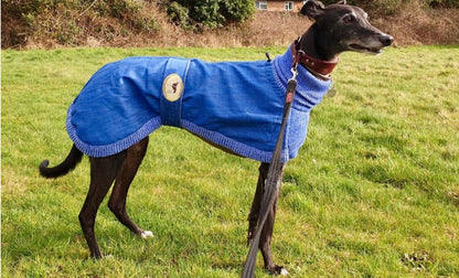 Blue or Indigo Denim/Knit Sweaters for Greyhounds+Whippets - the denim housecoat collection