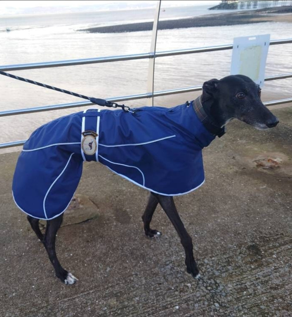 Navy Blue Rain Mac for Whippets - the waterproof rain mac collection