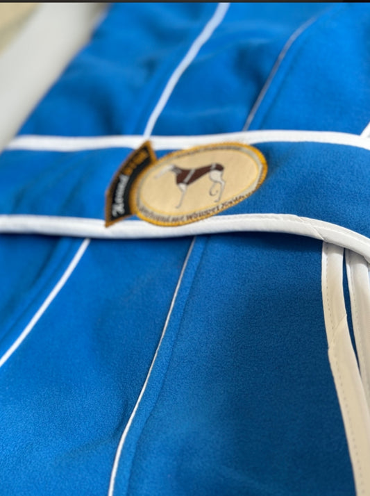 Royal Blue Fleece Housecoat for Greyhounds and whippets - the fleece housecoat collection