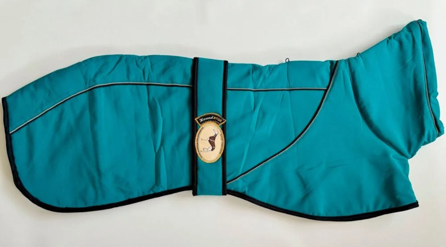 Deep Teal Soft Shell Jacket for Greyhounds - the luxury midweight collection