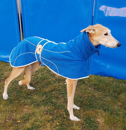 Royal Blue Fleece Housecoat for Greyhounds and whippets - the fleece housecoat collection