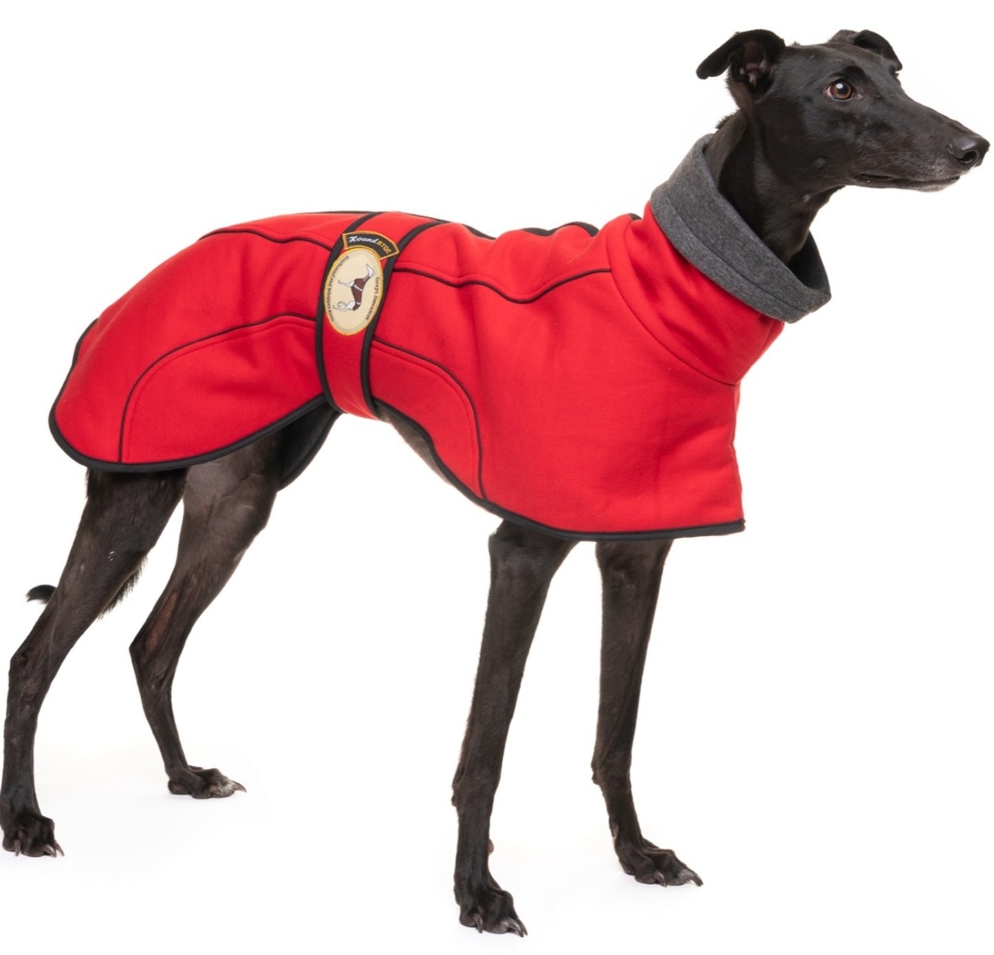 Scarlet Red Jersey Fleece for Greyhounds and whippets - the jersey housecoat collection