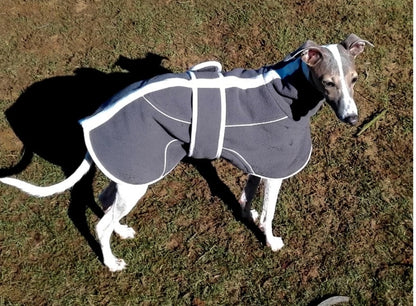 Slate Grey Fleece Housecoat for Greyhounds and whippets - the fleece housecoat collection