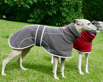 Slate Grey Fleece Housecoat for Greyhounds and whippets - the fleece housecoat collection