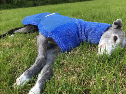 Blue or Indigo Denim/Knit Sweaters for Greyhounds+Whippets - the denim housecoat collection