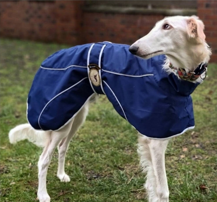 Navy Blue Rain Mac for Whippets - the waterproof rain mac collection