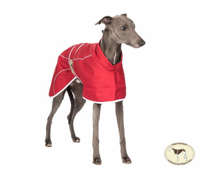 Crimson Red Rain Mac for Greyhounds - the waterproof rain mac collection