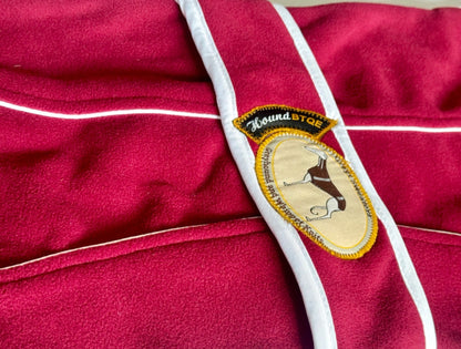 Burgundy Fleece Housecoat for Greyhounds and whippets - the fleece housecoat collection