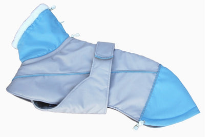 Waterproof Padded Luxury Jacket for whippets sky blue/grey- the luxury winter jacket collection