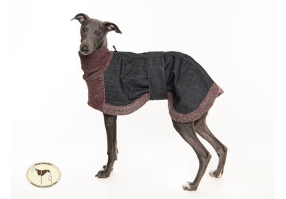 Blue or Indigo Denim/Knit Sweaters for Greyhounds+Whippets - the denim housecoat collection