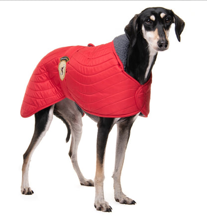 Scarlet Red Quilted Jacket for Greyhounds - the premium quilted collection