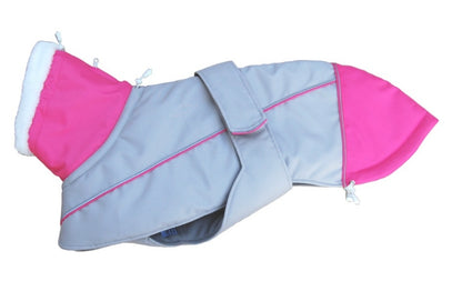 Waterproof Padded Luxury Jacket in pink for greyhounds and whippets - the luxury winter jacket collection