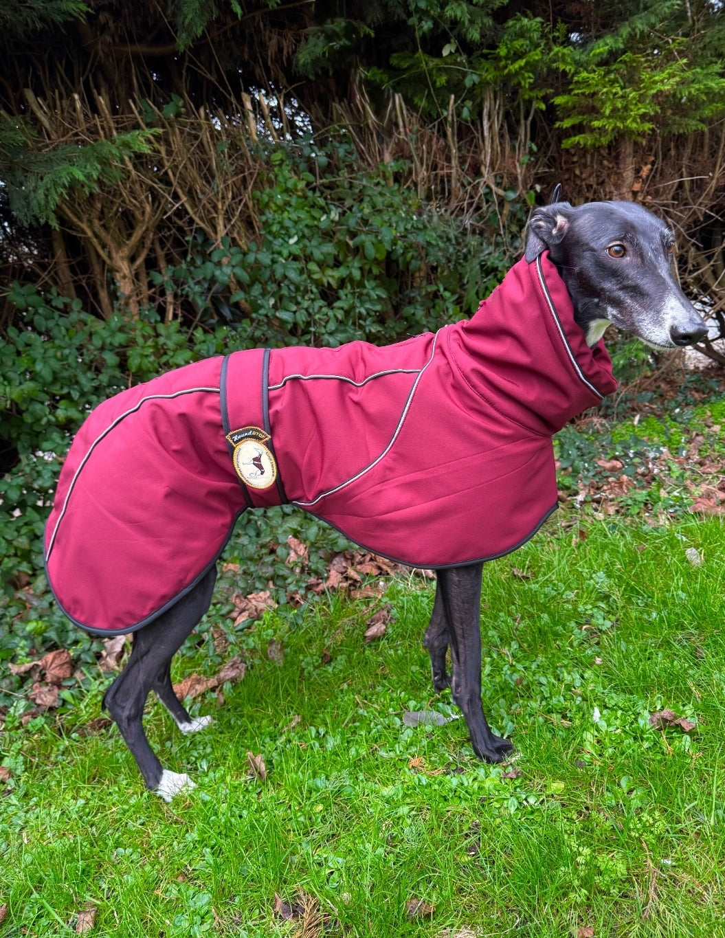 Deep Berry Soft Shell Jacket for Greyhounds - the luxury midweight collection