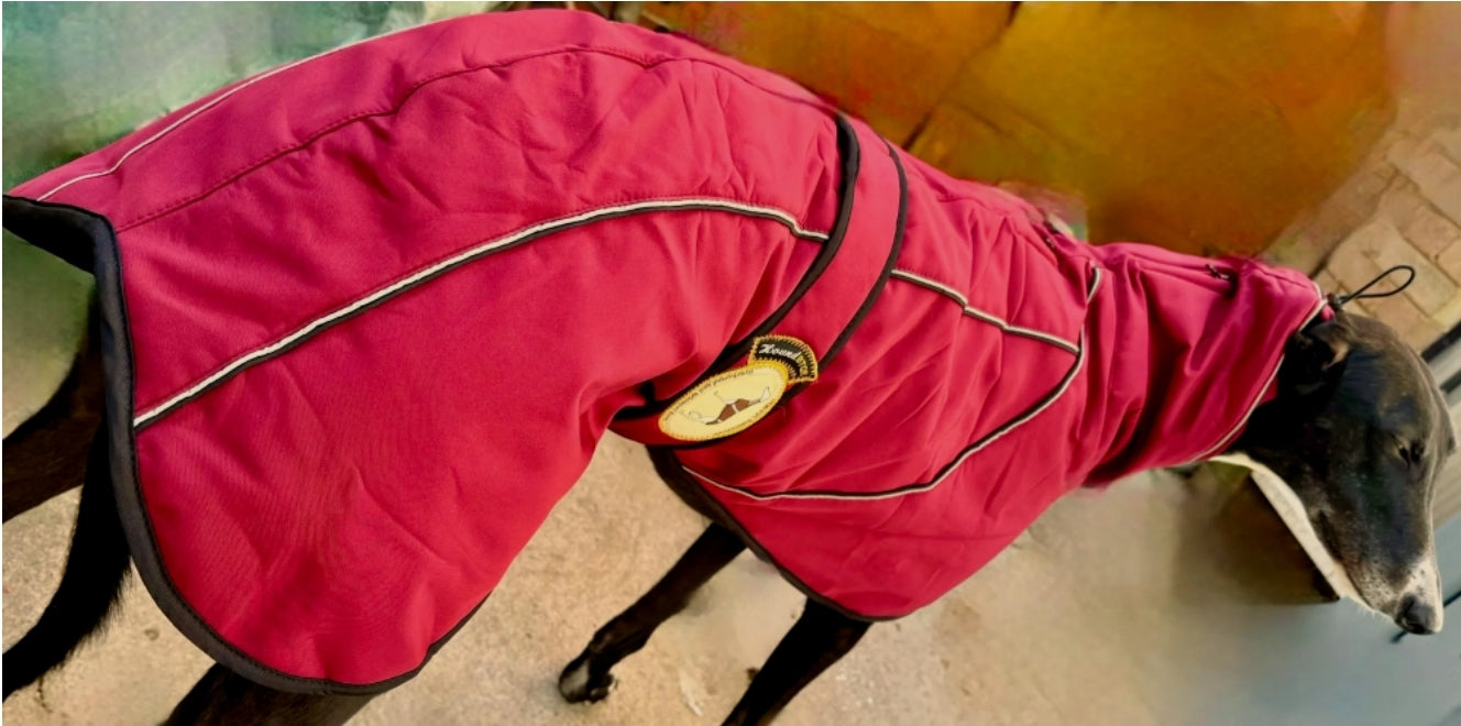 Deep Berry Soft Shell Jacket for Greyhounds - the luxury midweight collection